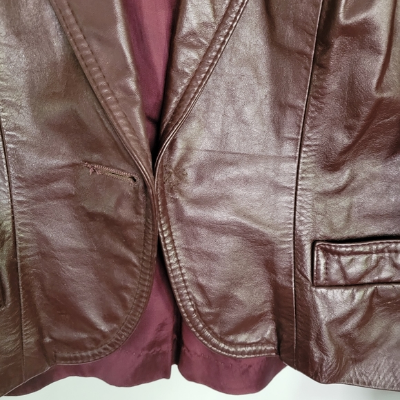 Vintage Avant Garde Leather Jacket sz 10 - Picture 11 of 11